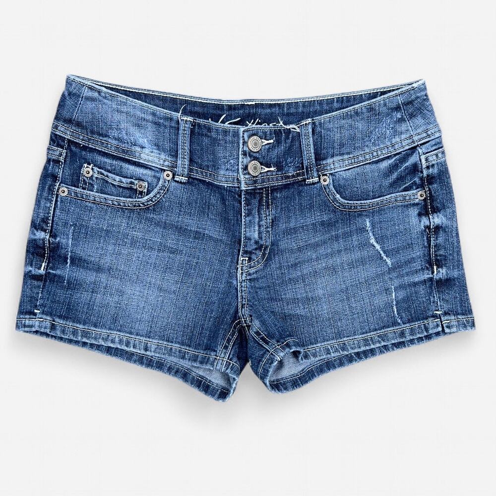 VS Hipster Dark Wash Distressed Mid Rise Shorts